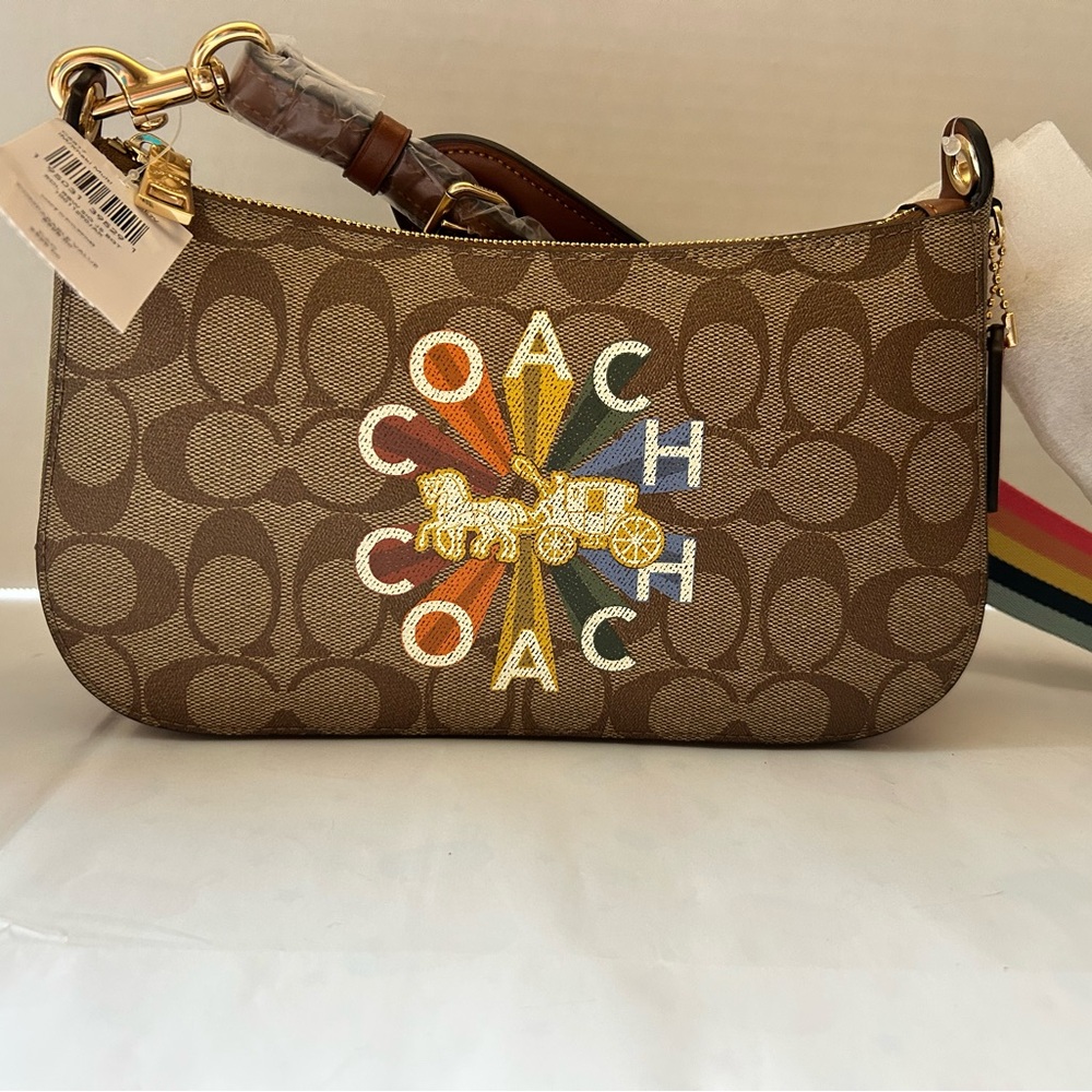 Coach Multicolor Signature Canvas Shoulder Bag